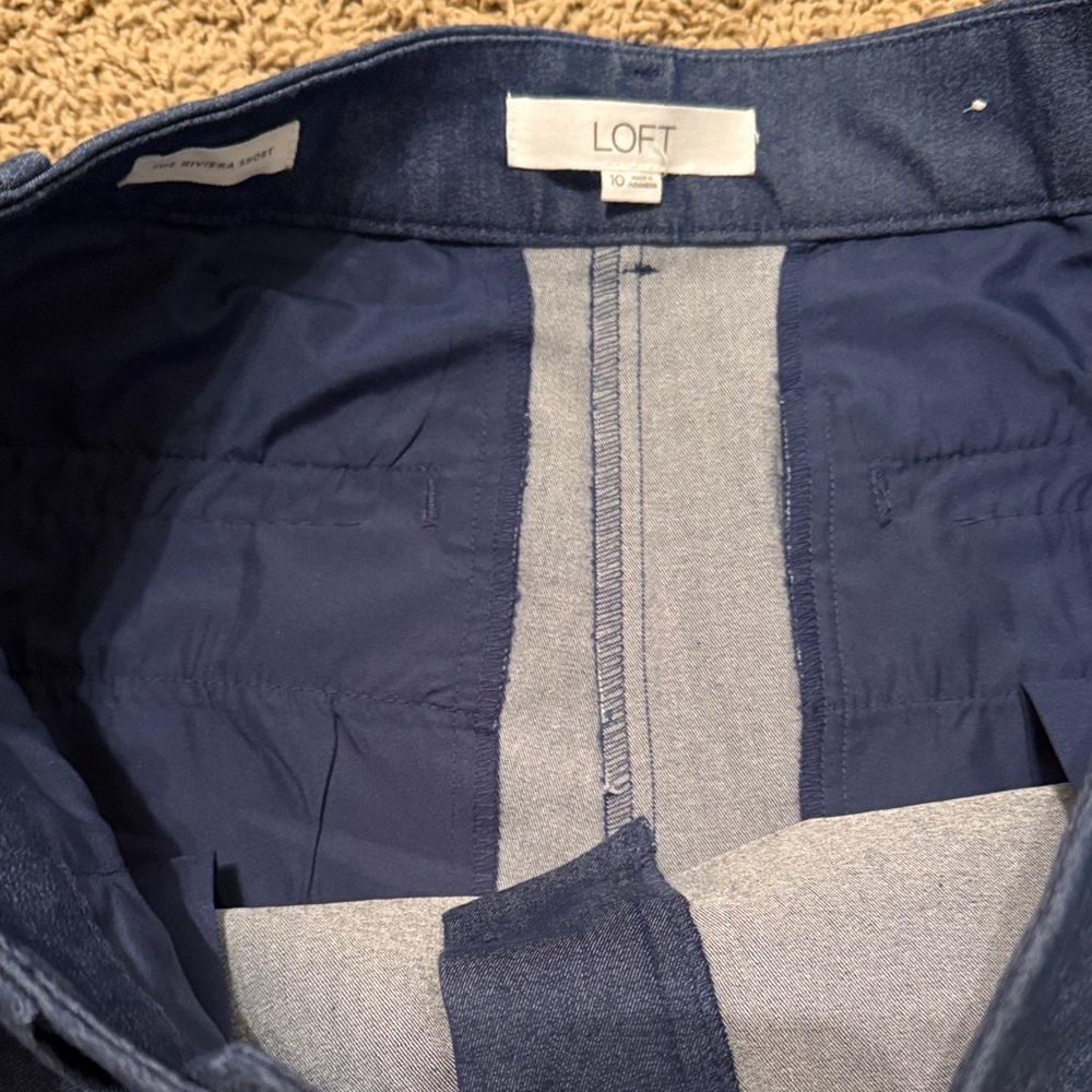 ⚡️NWOT⚡️LOFT High Waist Navy Blue Riviera Shorts - Picture 4 of 6